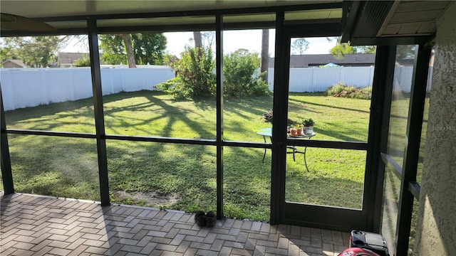 view of unfurnished sunroom