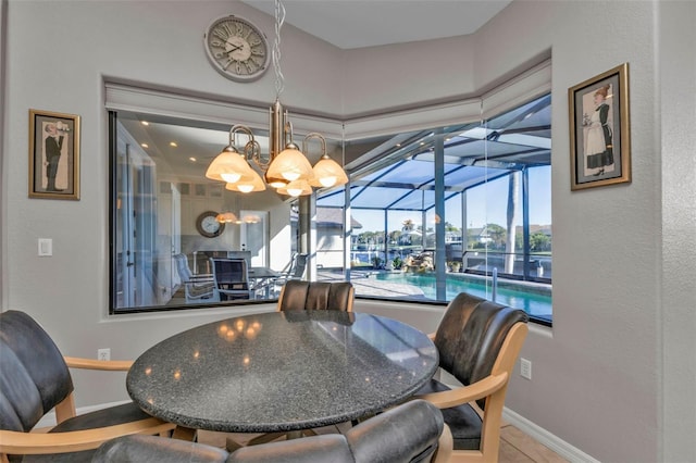 view of tiled dining area