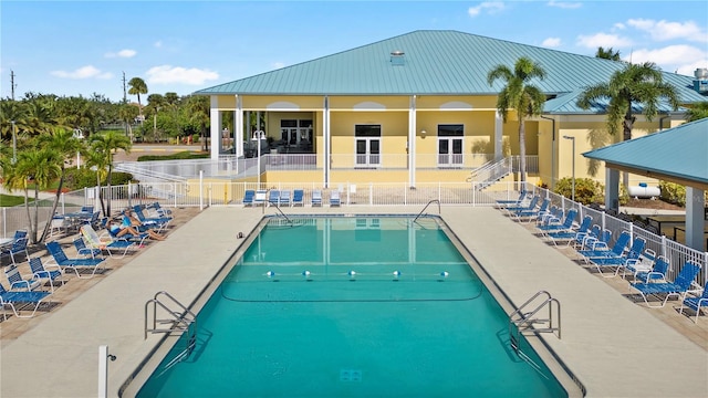 view of pool featuring a patio area