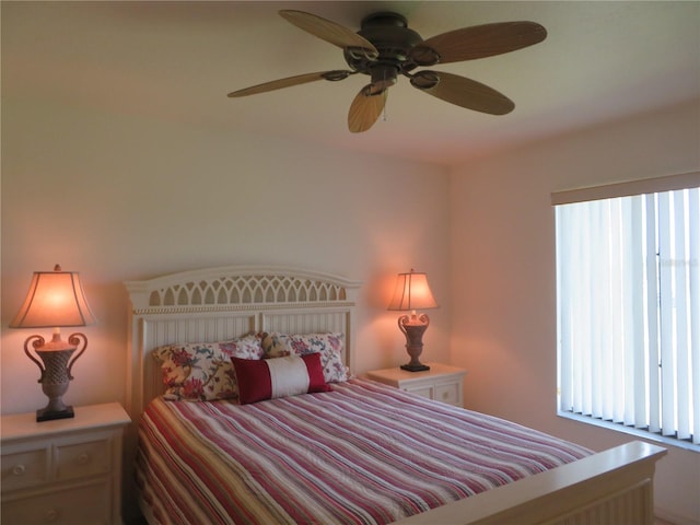 bedroom featuring ceiling fan