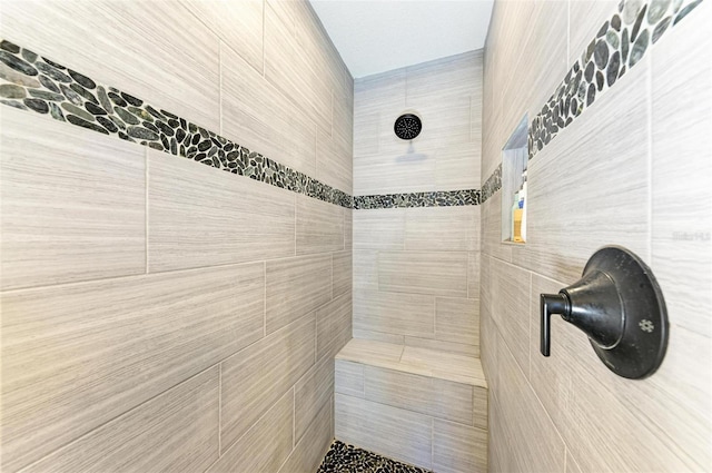 bathroom with tiled shower