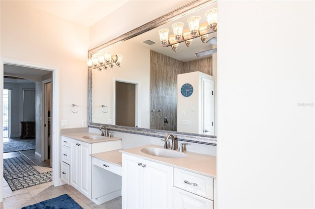 bathroom featuring vanity and tile patterned floors