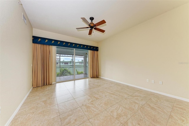 empty room with ceiling fan