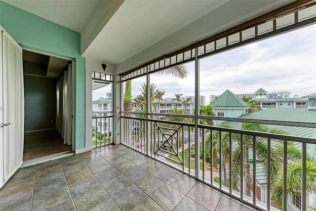 view of unfurnished sunroom