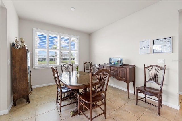 view of tiled dining room