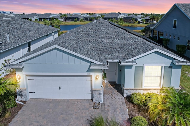 view of front of home with a garage