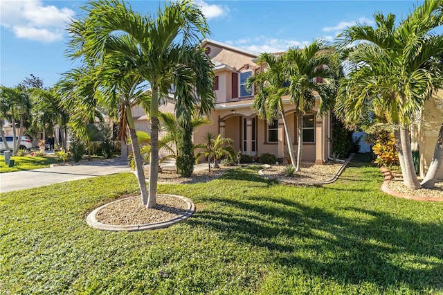 mediterranean / spanish-style house featuring a front yard