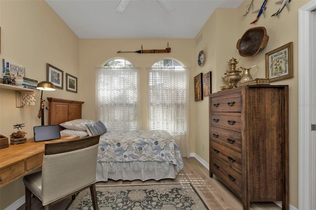 bedroom featuring light hardwood / wood-style floors