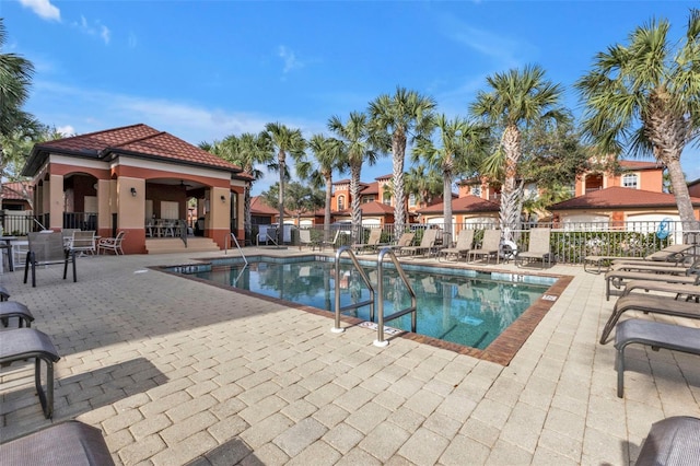 view of pool featuring a patio area