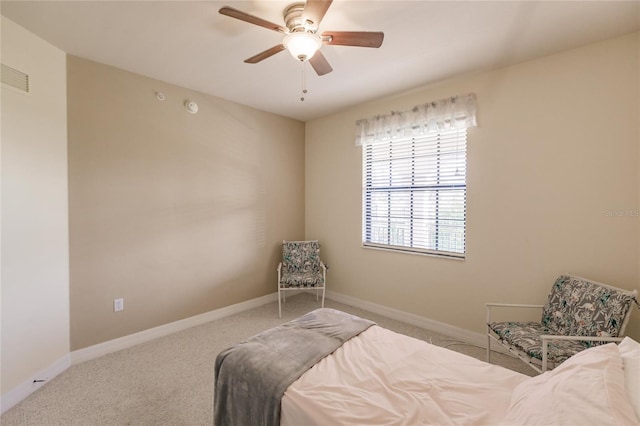 bedroom with carpet and ceiling fan