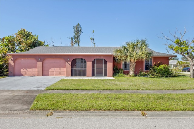 ranch-style house with a front yard