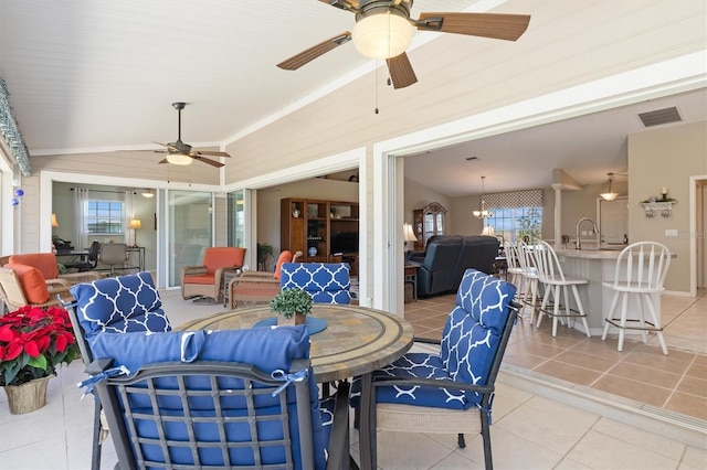 view of patio with an outdoor wet bar