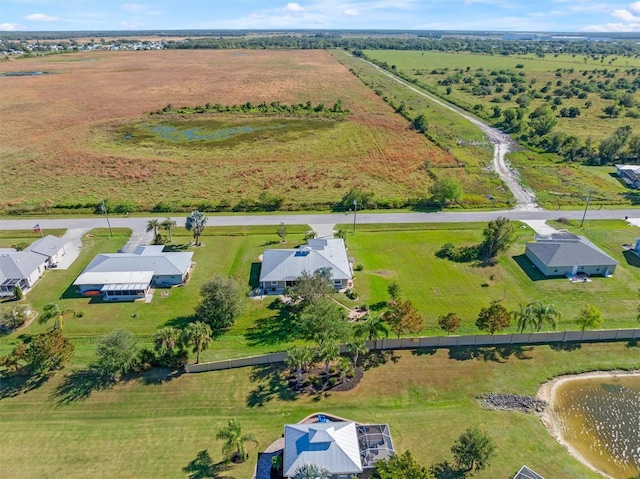 bird's eye view with a rural view