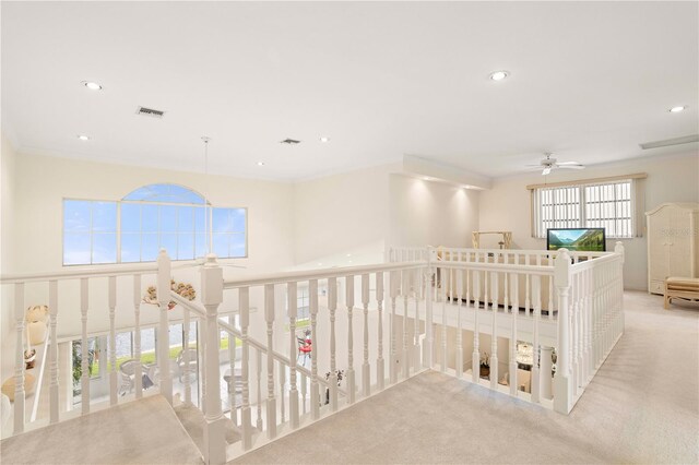 3800 Bal Harbor Blvd Unit 312, Punta Gorda, FL 33950 - hall featuring recessed lighting, carpet floors, and crown molding