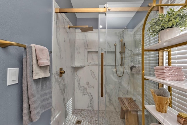 bathroom featuring walk in shower