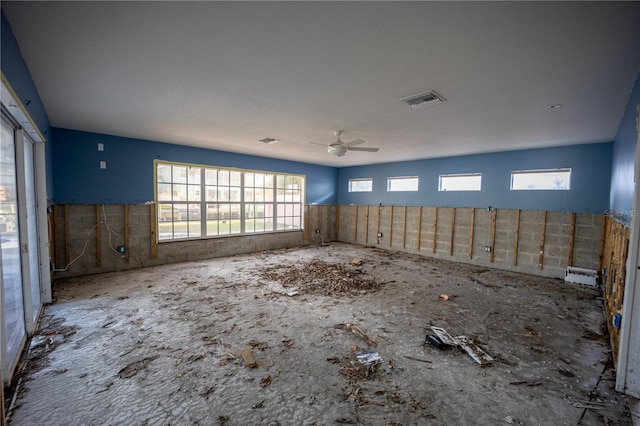 spare room featuring ceiling fan