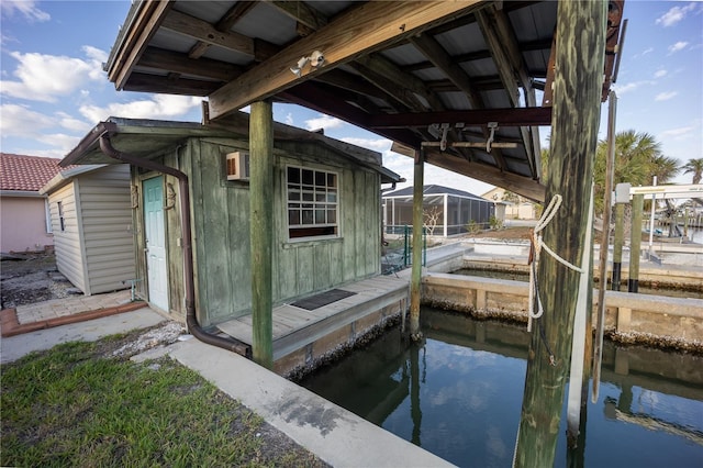 view of dock area