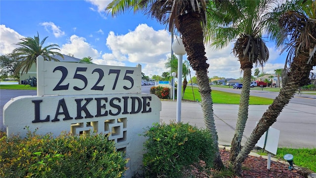 view of community sign