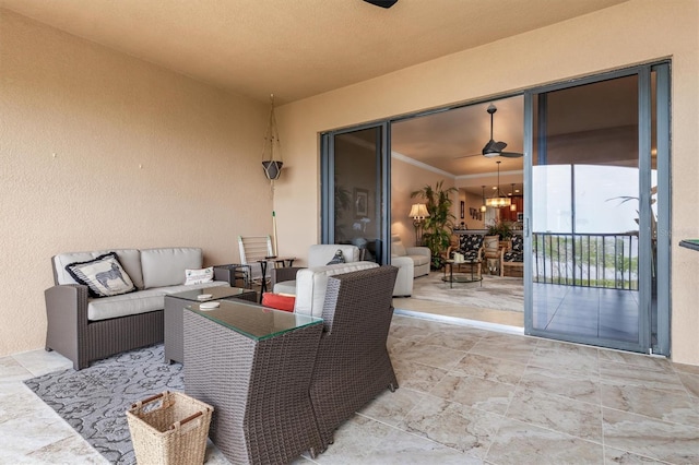 view of patio with an outdoor hangout area