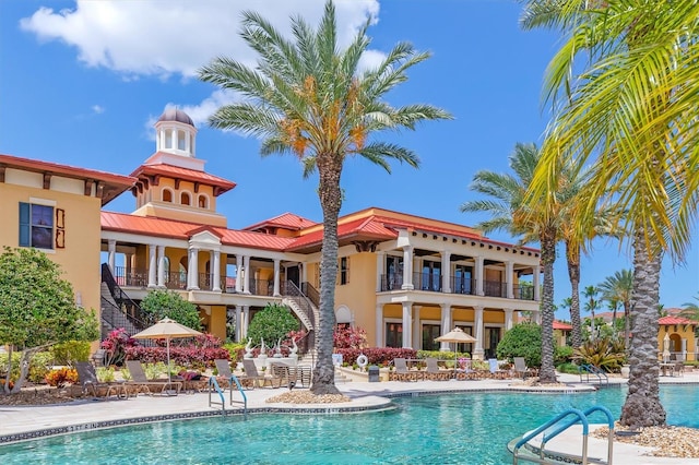 view of pool with a patio