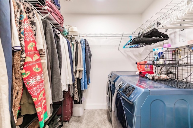 1010 Robinhood Dr, Punta Gorda, FL 33982 - washroom featuring washing machine and dryer, carpet, and baseboards