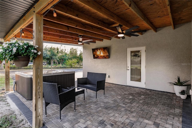 1010 Robinhood Dr, Punta Gorda, FL 33982 - view of patio / terrace with ceiling fan, a sink, and outdoor lounge area