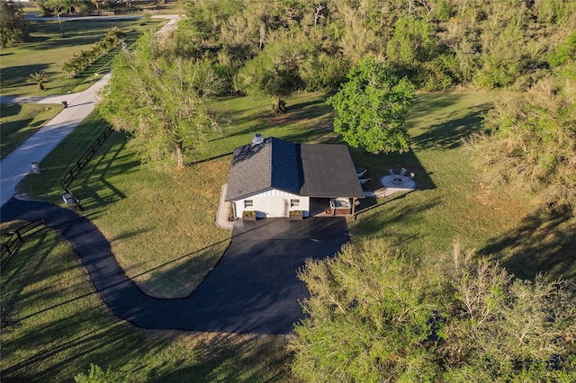 aerial view featuring a rural view