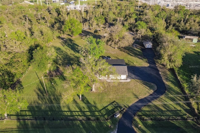 aerial view featuring a rural view