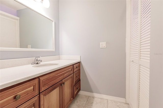 bathroom featuring vanity and tile patterned floors