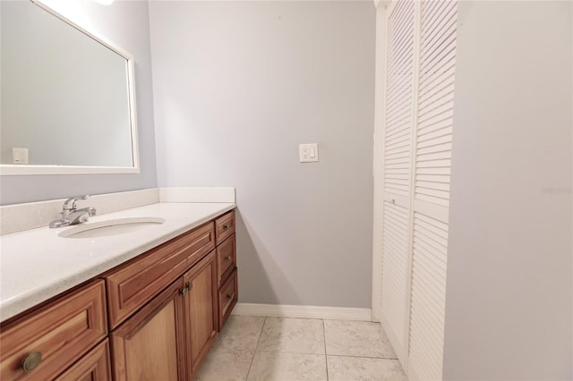 bathroom featuring vanity and tile patterned floors