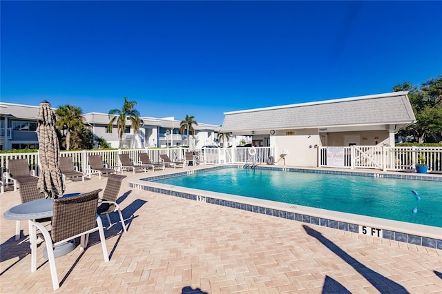 view of pool with a patio area