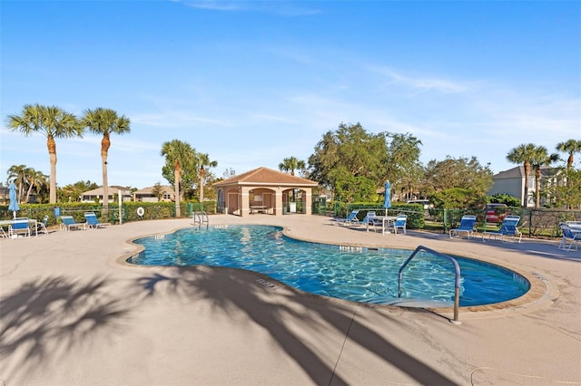 view of pool featuring a patio