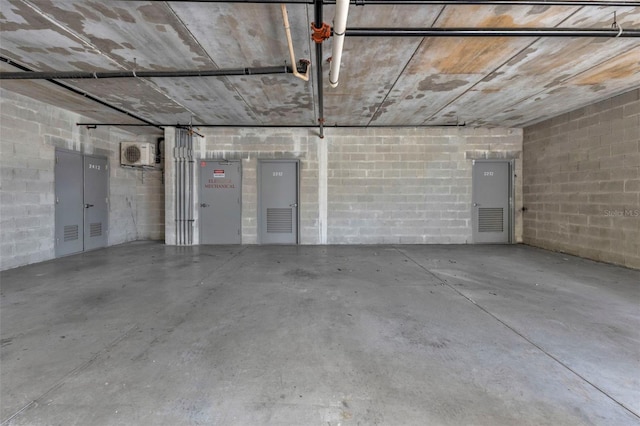 garage featuring ac unit