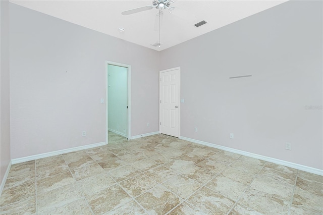 empty room with ceiling fan