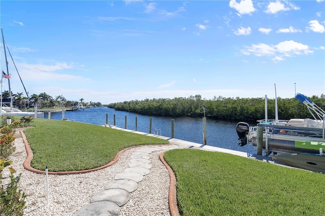 water view with a dock