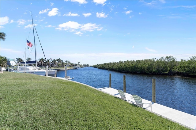 view of water feature featuring a boat dock