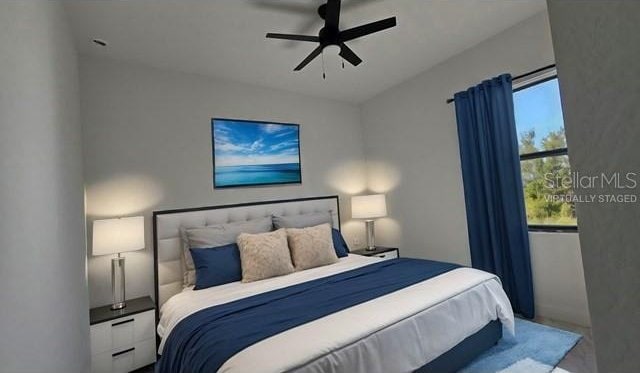 bedroom with ceiling fan