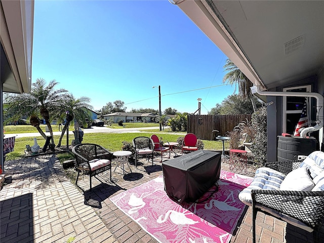 view of patio featuring outdoor lounge area