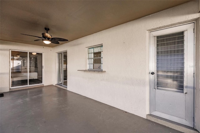 view of patio / terrace with ceiling fan