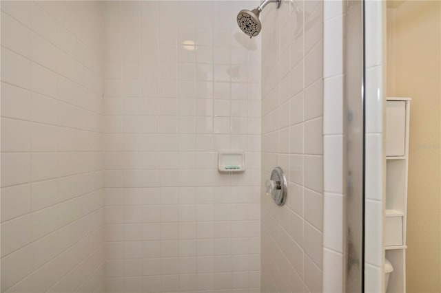 bathroom with tiled shower