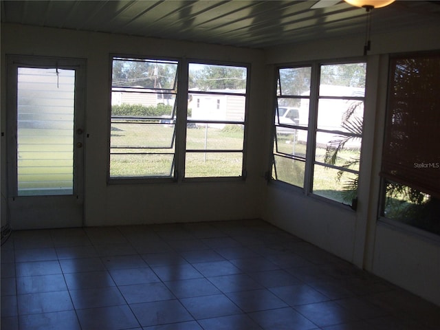 view of unfurnished sunroom