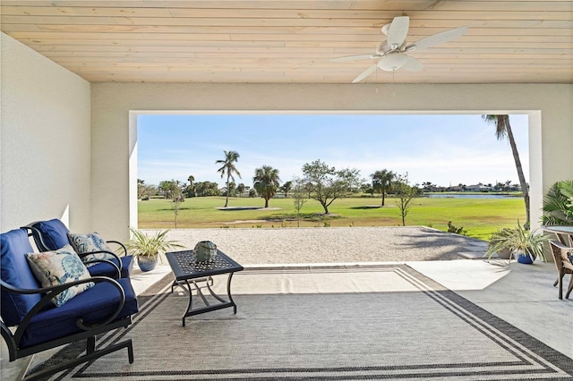 view of patio / terrace featuring ceiling fan