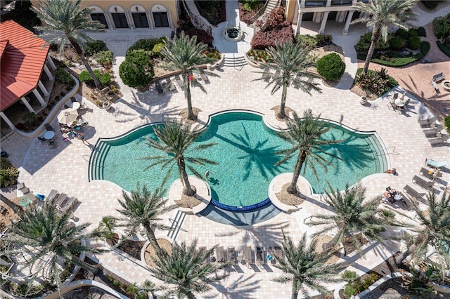 view of pool featuring a patio