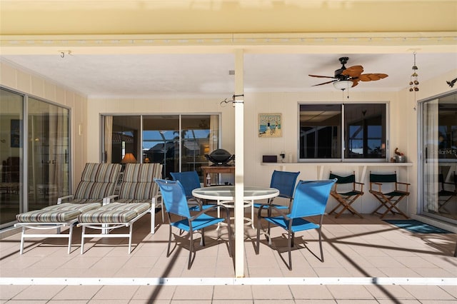 view of patio / terrace with ceiling fan