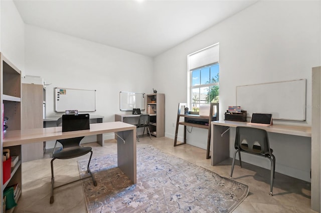 view of tiled office space