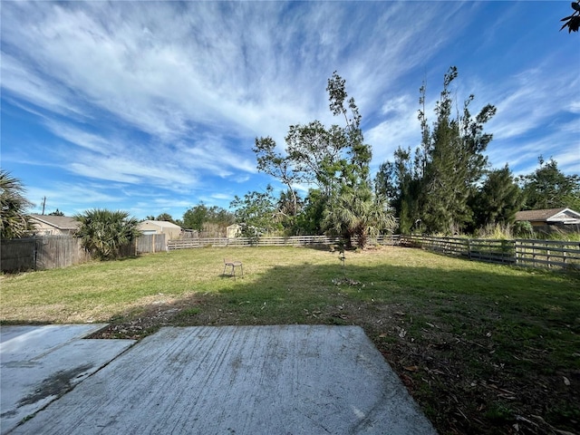 view of yard with a patio area