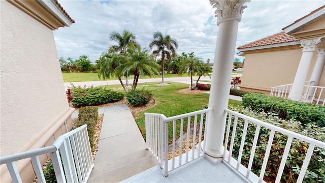 view of patio featuring a porch