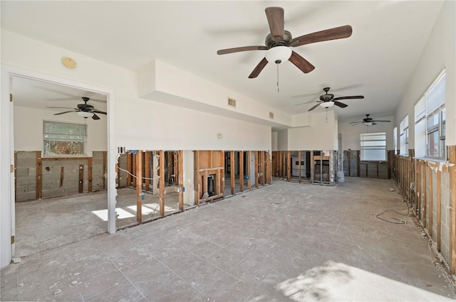 interior space featuring tile walls