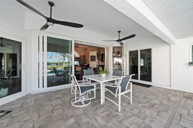 view of patio / terrace with ceiling fan