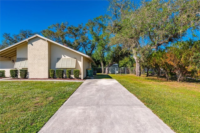 view of front of home with a front yard